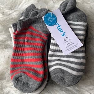 Carters 4-7 6-pack ankle socks cushion sole